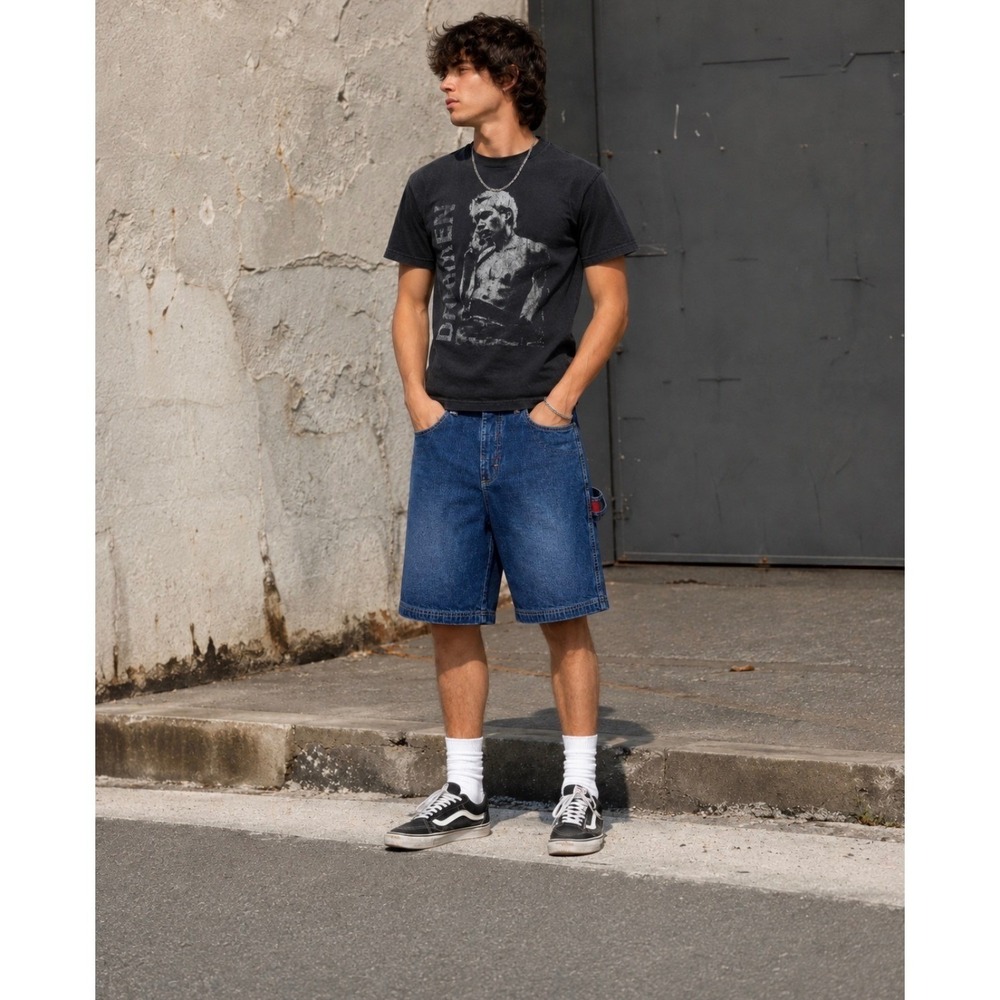 Y2K Baggy Denim Cargo Jorts Skater Bermuda Shorts Boys 16R Lee
